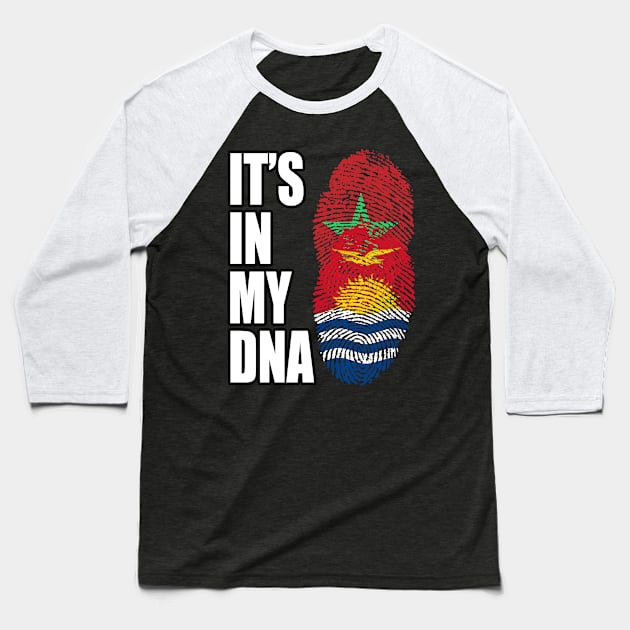 Kiribati And Moroccan Mix DNA Flag Heritage Baseball T-Shirt by Just Rep It!!